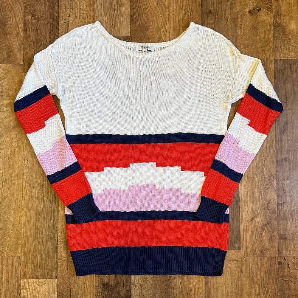 Madewell Striped Cotton Linen Sweater